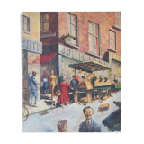 'Market Day' - British Street Scene - Oil on Canvas