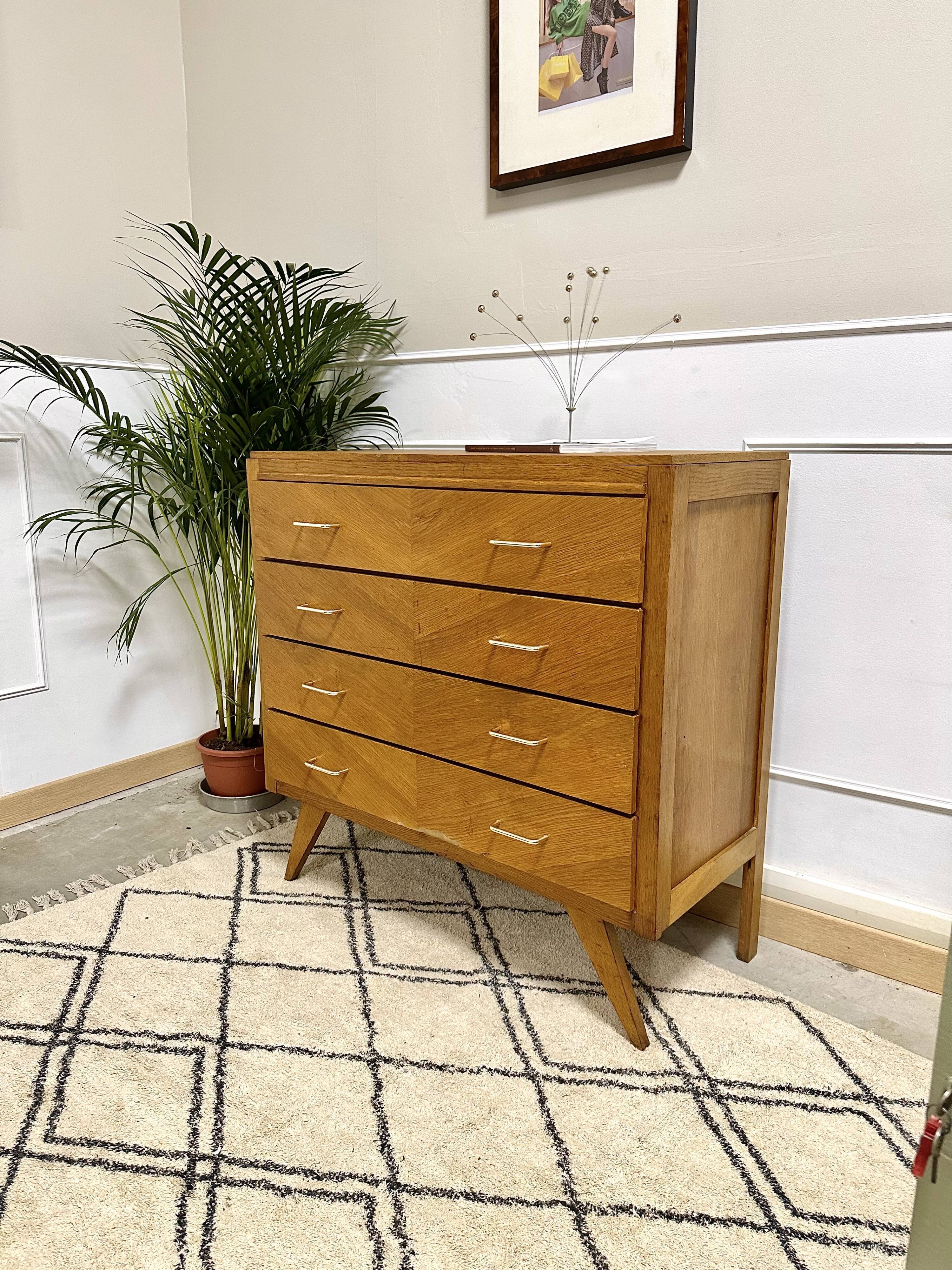 Vintage chest of drawers compass feet