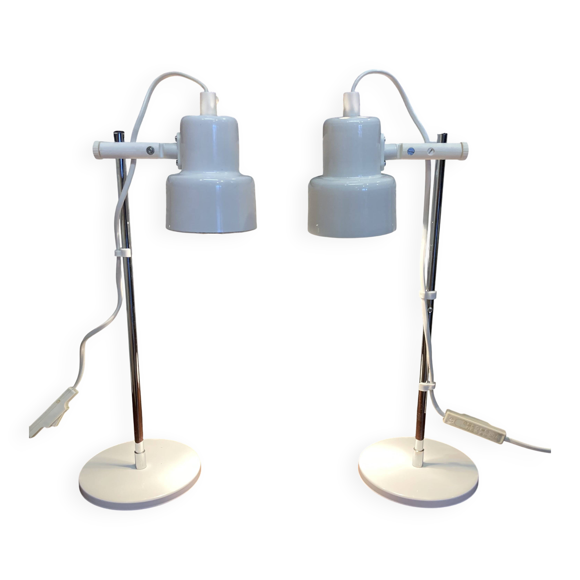 Pair of modular metal lamps, Scandinavian design.