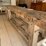 Oak and walnut workbench