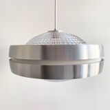 Vintage RAAK hanging lamp B-1044, aluminium and glass shade