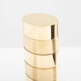 Gabriella Crespi small brushed and polished brass box signed circa 1970.