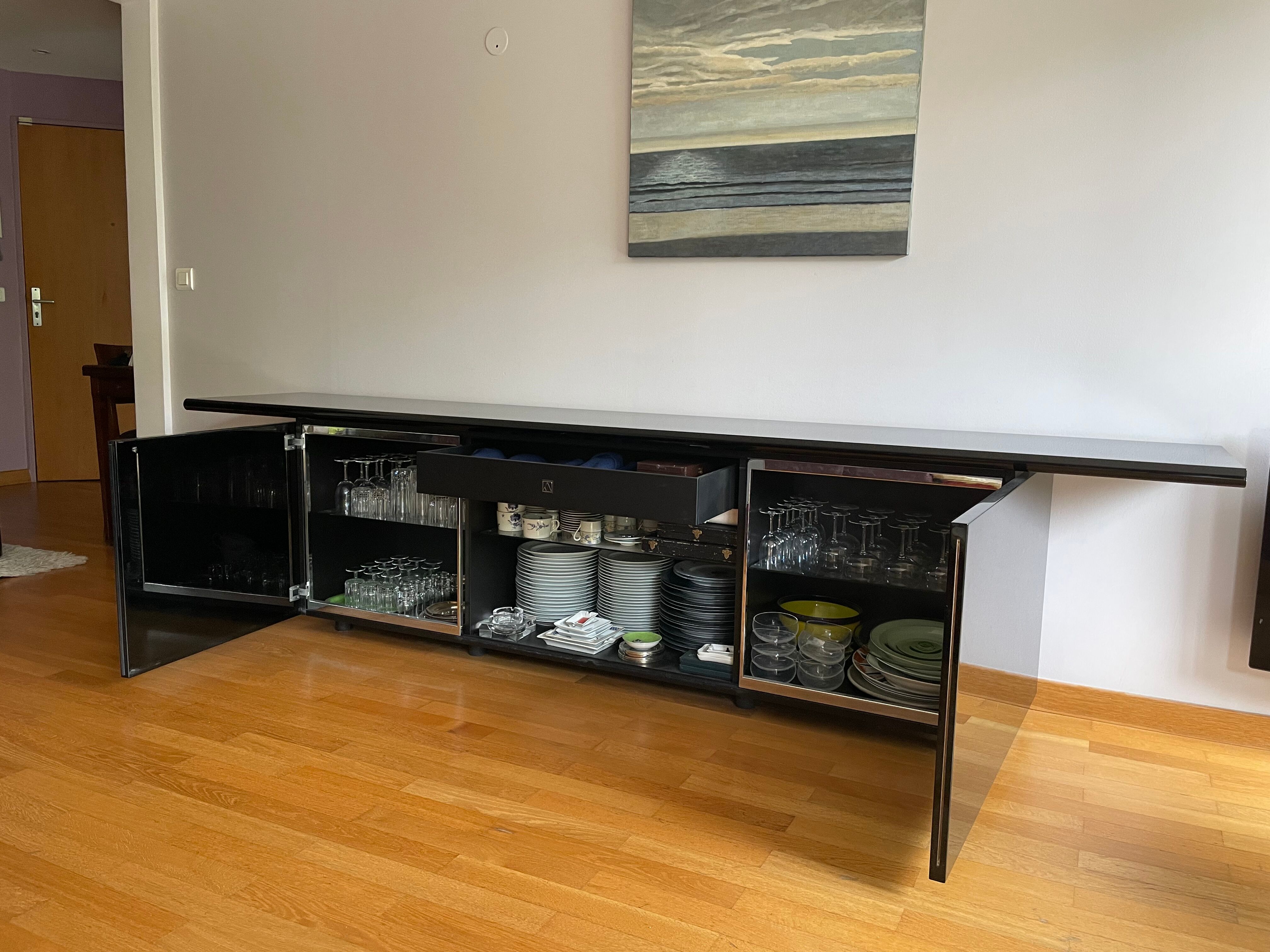 Contemporary black lacquered buffet