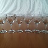 Lot de 6 verres cristal gravés