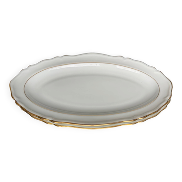 2 petits plats ovales en porcelaine blanche