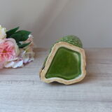 Pitcher zoomorph duck in green and yellow slip