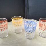 4 vintage screen-printed Gondolo glasses