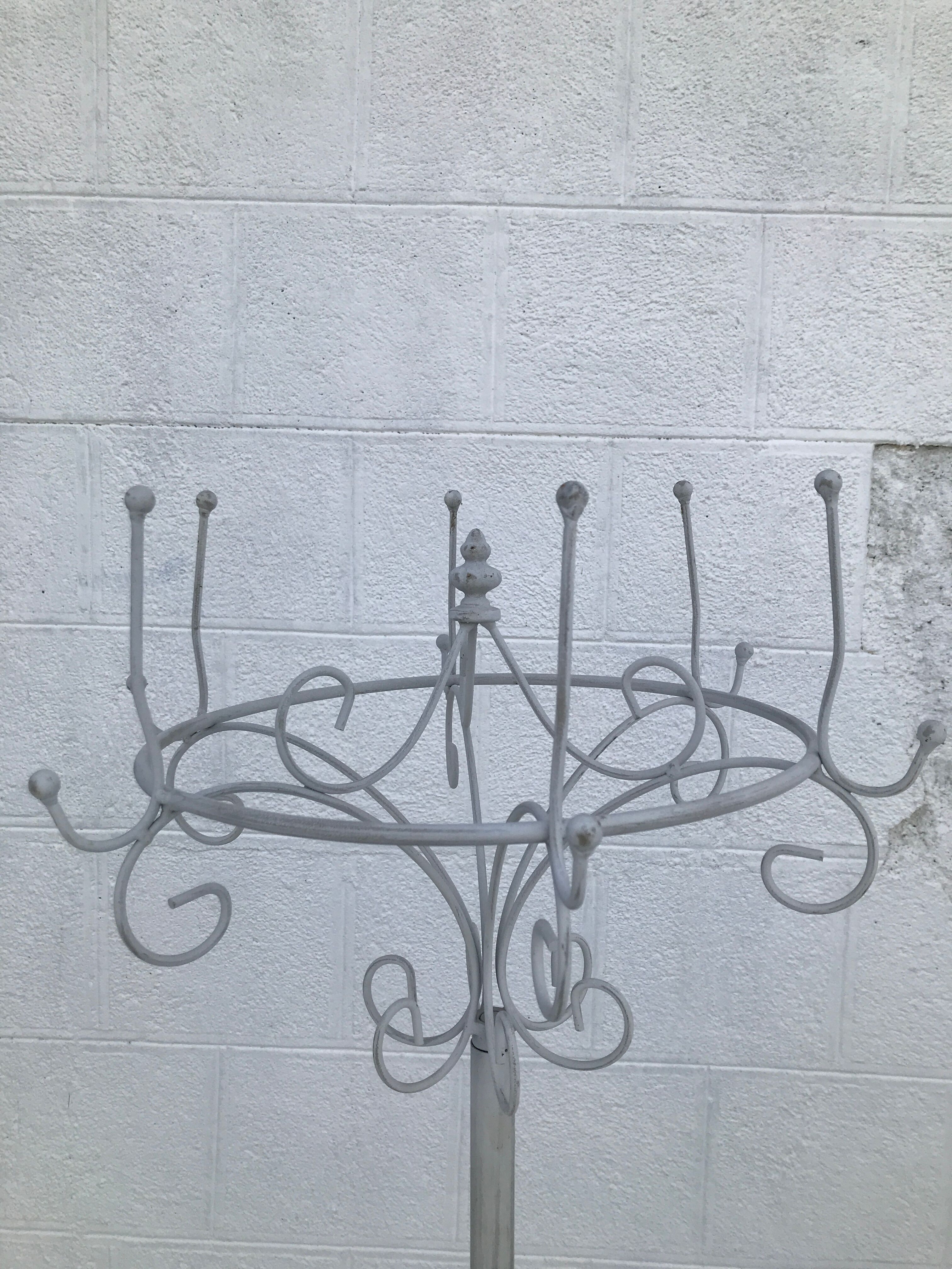 Vintage wrought iron parrot coat rack