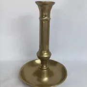 Set of 3 antique push-button bronze candlesticks from the Napoleonic III era.