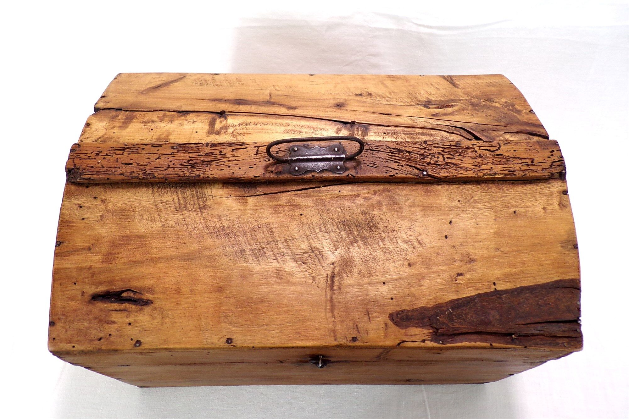 Rare old trunk chest with vintage handle