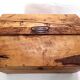 Rare old trunk chest with vintage handle