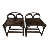 Pair of Maugrion rattan bedside tables