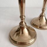 Bougeoirs chandeliers anciens balustre en laiton cuivre
