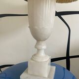 Large Vintage Carved Alabaster Lamp Classic / Empire Style 72 cm