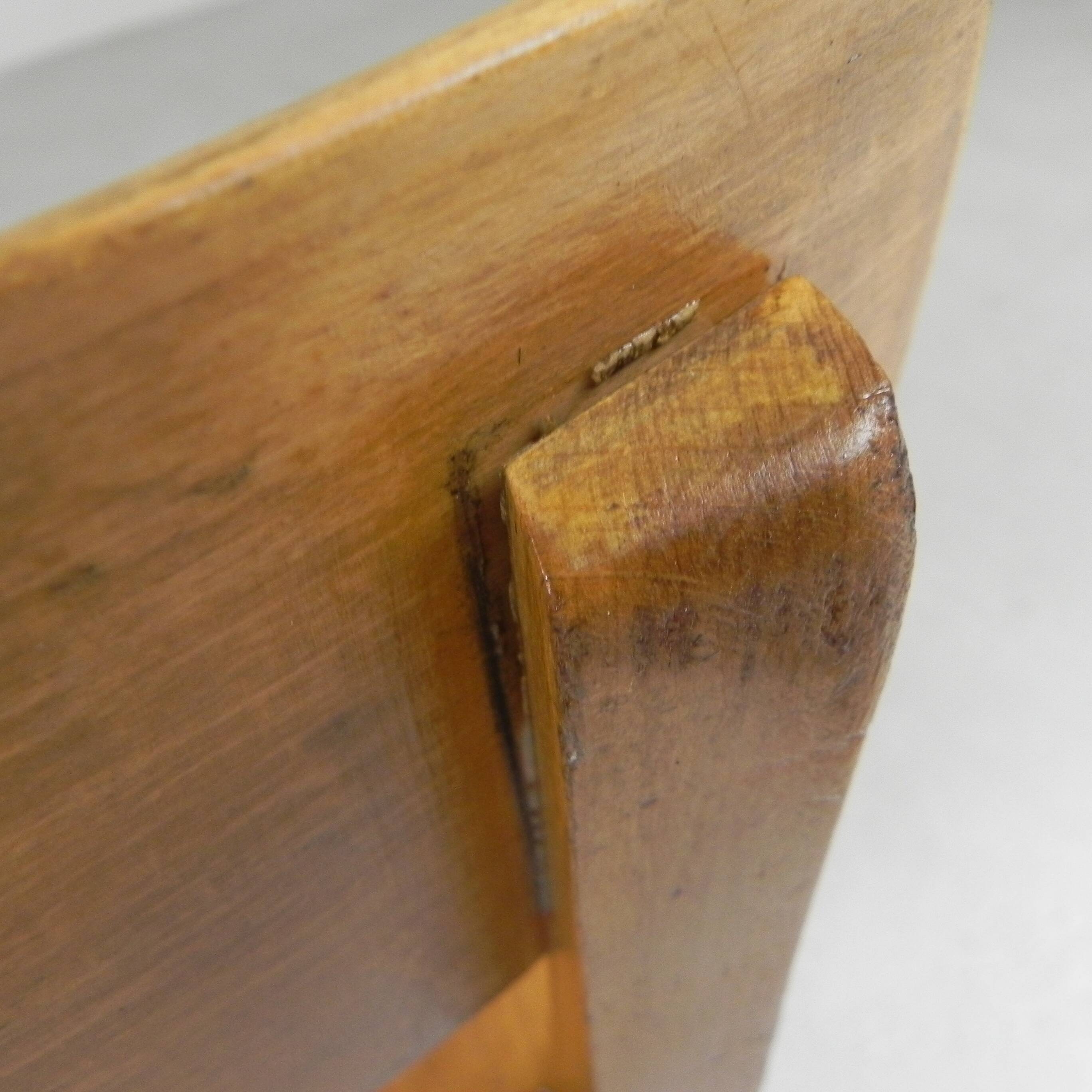 Wooden high chair, swivel chair, school chair, 1950s