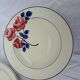 8 hollow earthenware plates H B C M Creil Montereau model roses red diam 22 cm