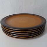 6 assiettes plates en grès