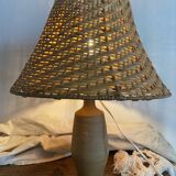 Terracotta and rattan lamp