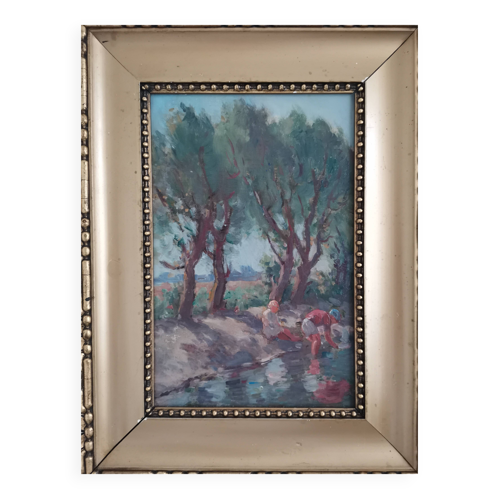 Dutch Landscape 1930s Oil on Canvas