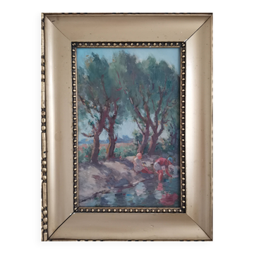 Dutch Landscape 1930s Oil on Canvas