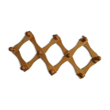 Retractable Vintage wall coat holder with 10 patères