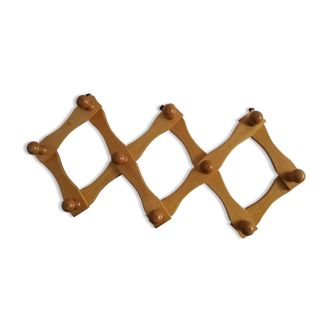 Retractable Vintage wall coat holder with 10 patères