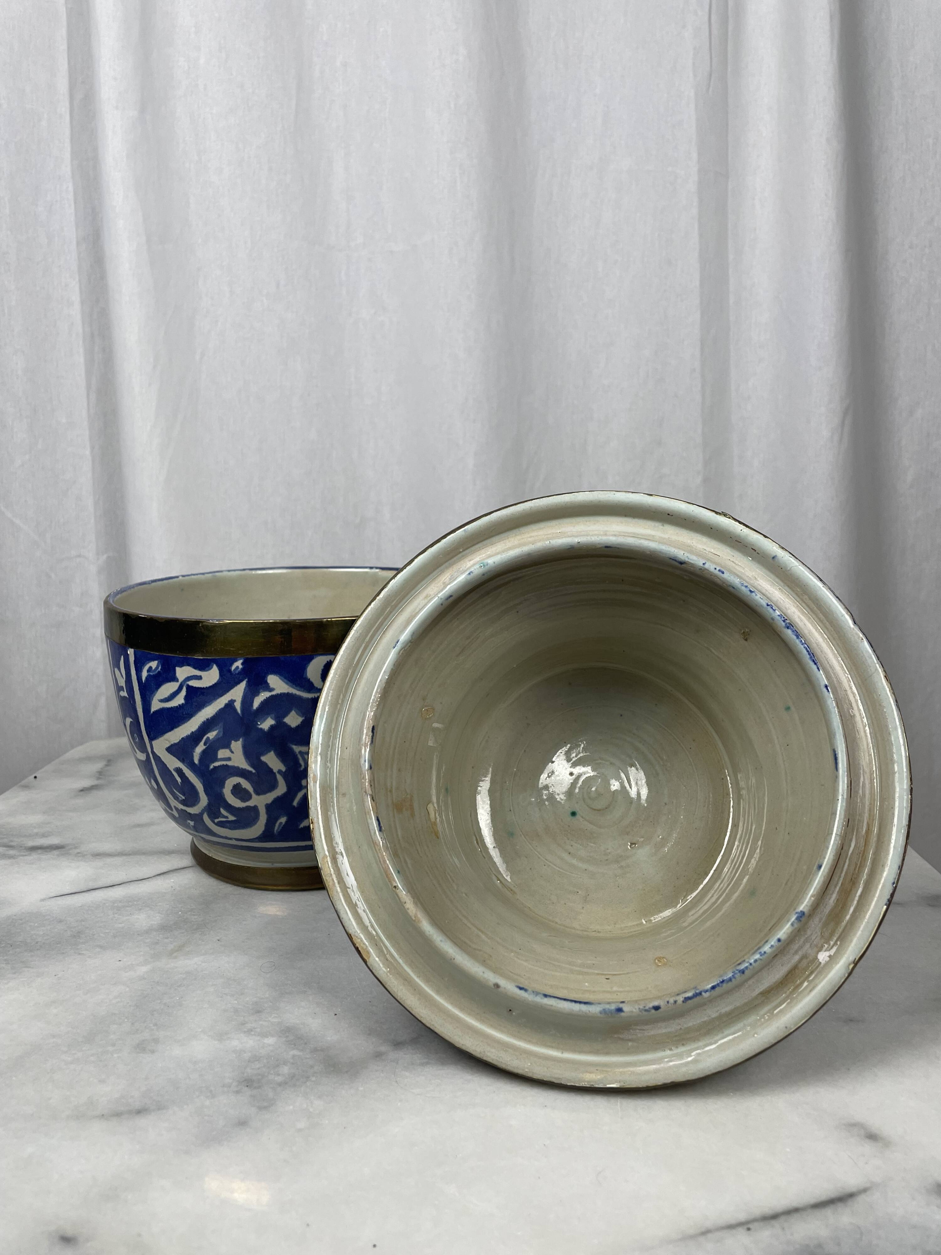 Ensemble 4 jarres marocaines Jobbanas - Céramique bleue de Fès