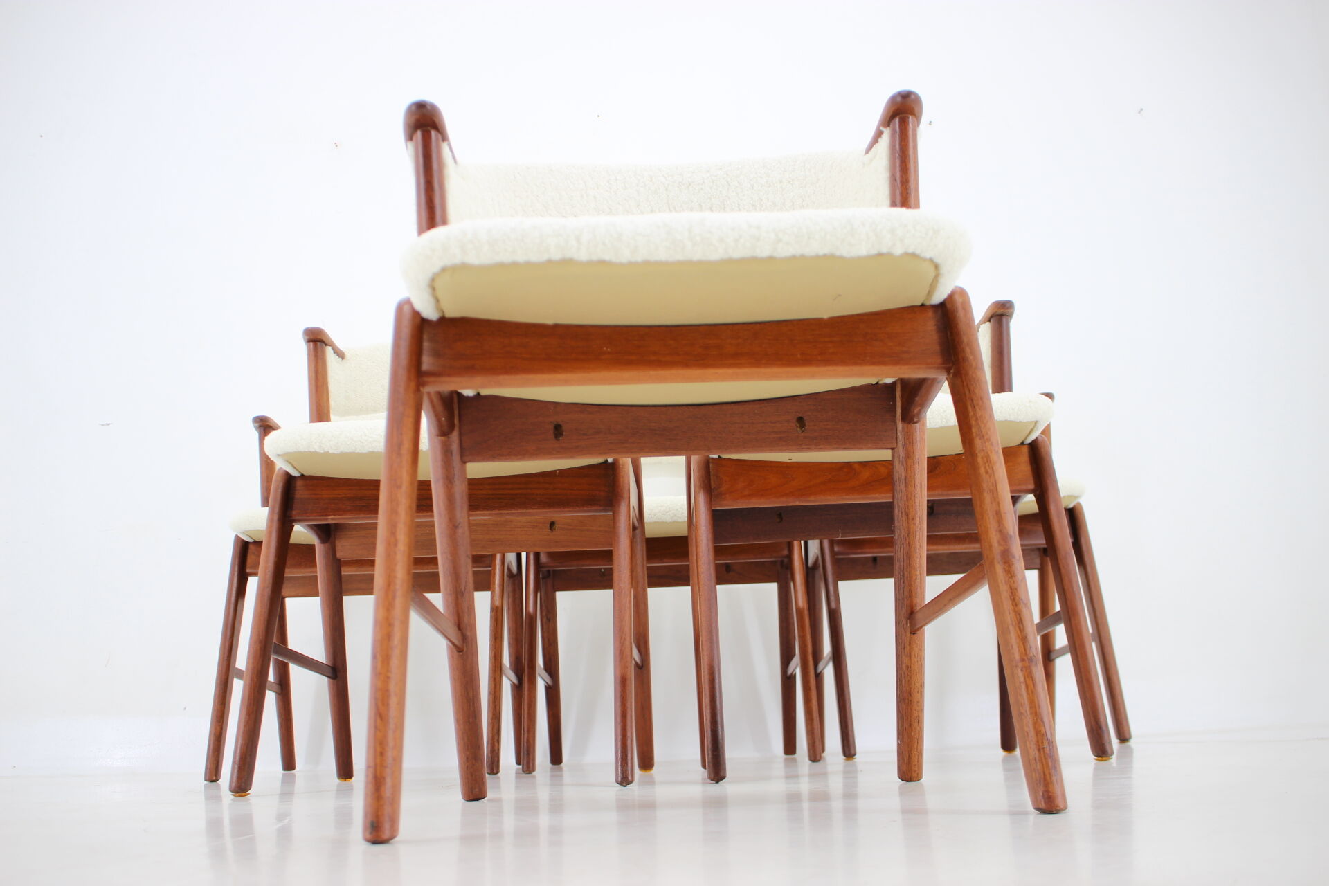 6 chairs in sheepskin fabric upholstery denmark