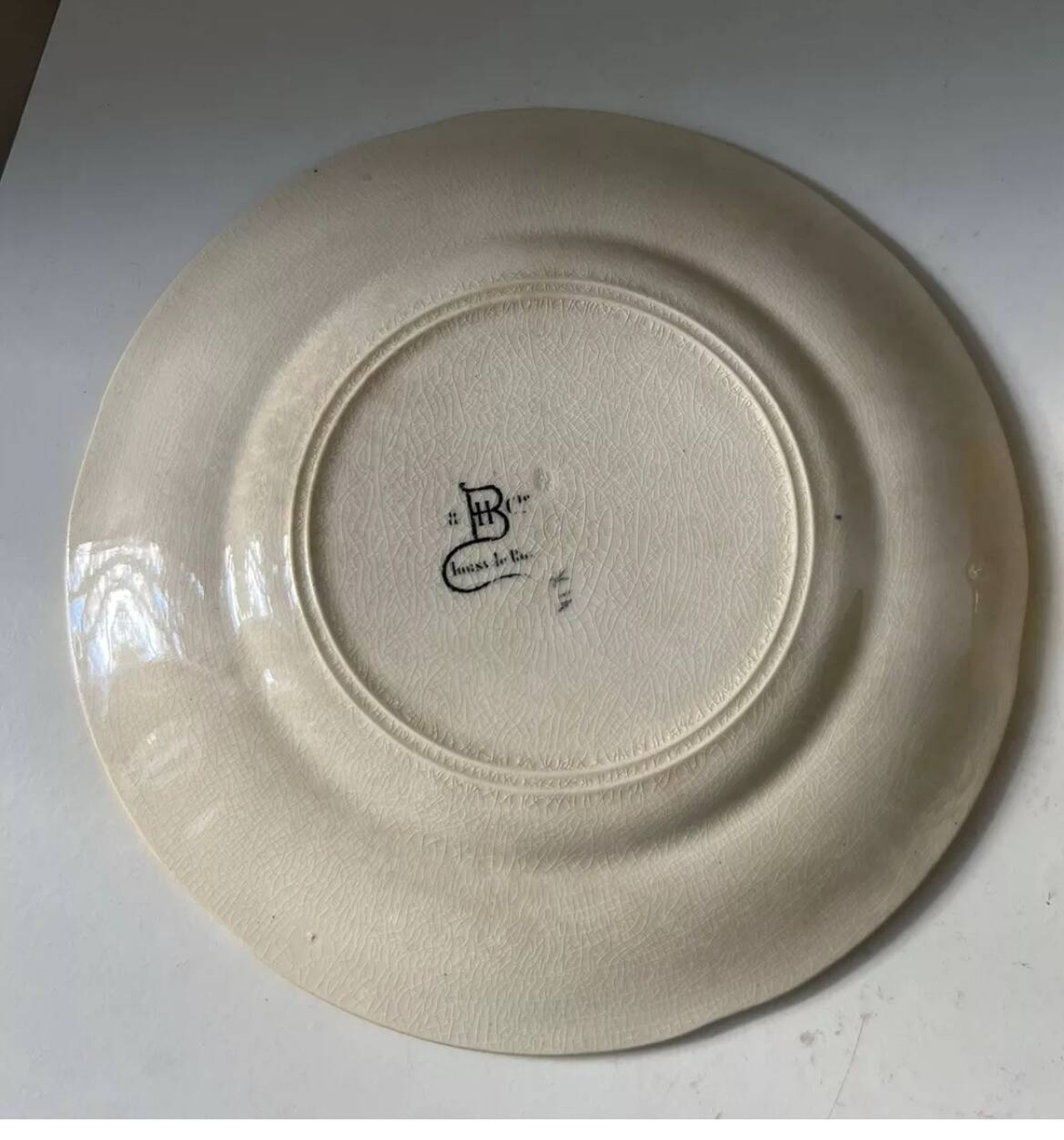 Series 10 brown plates, Barbotine fruit, Choisy le Roi