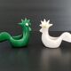 Pair of vintage roosters trinket bowls 1950
