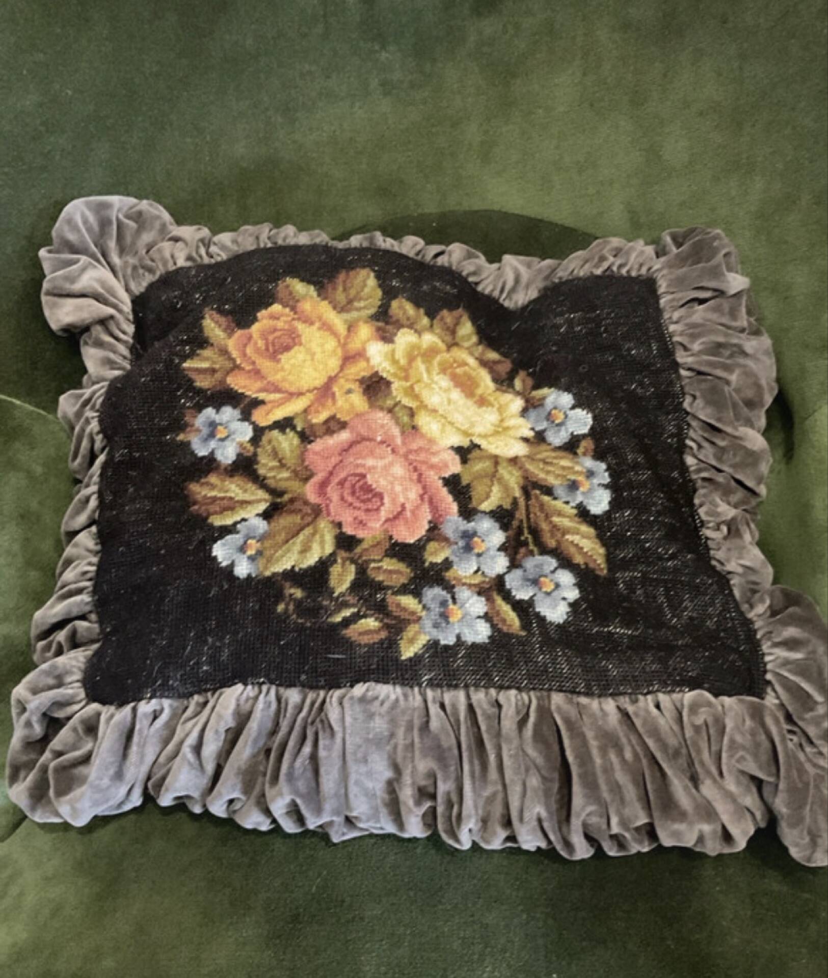 Vintage velvet cushion