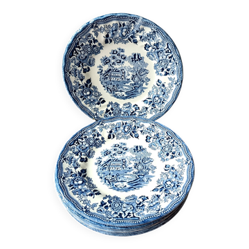 6 assiettes à dessert en céramique vintage, churchill the georgian collecti