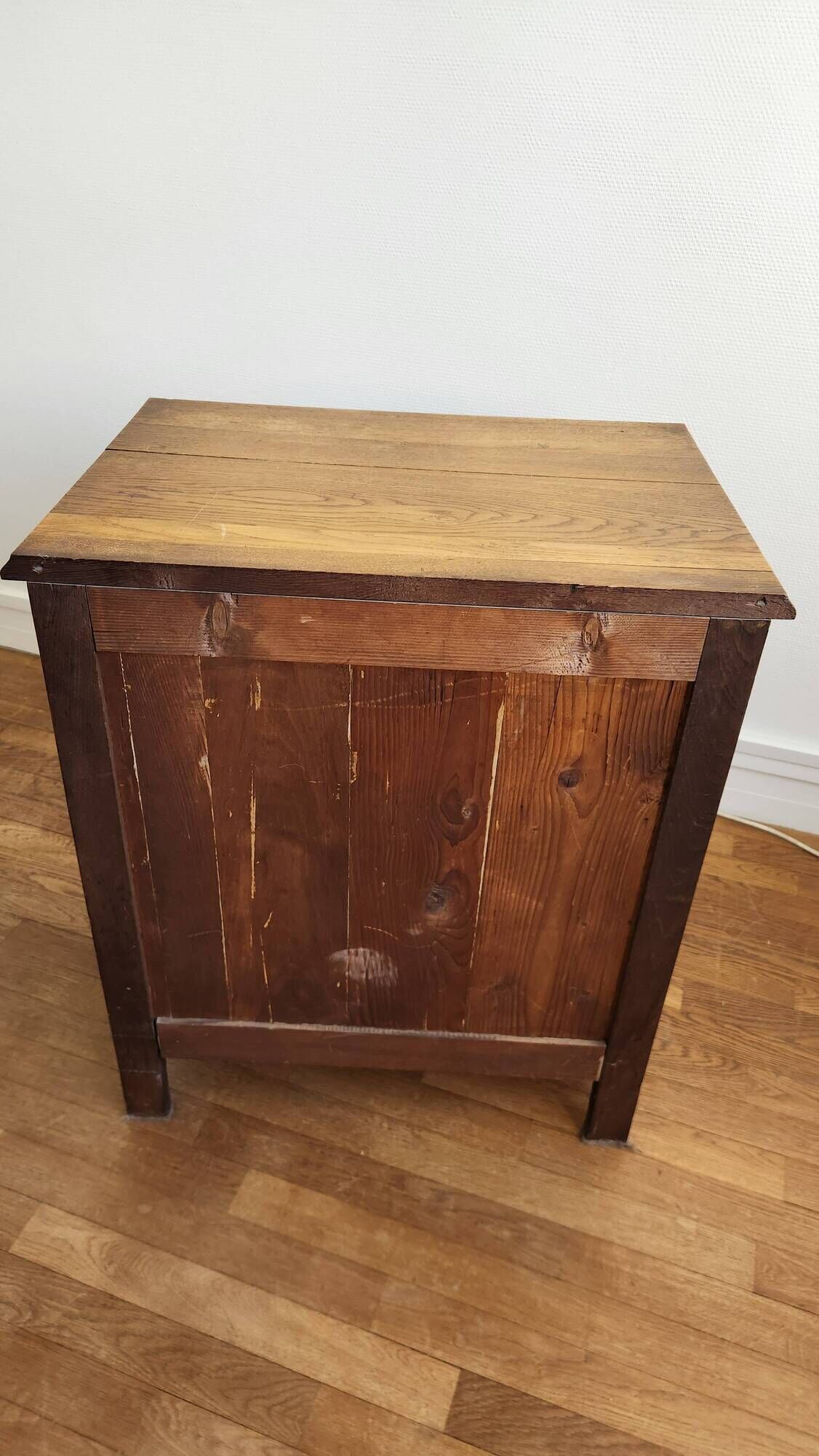 Beautiful old wooden furniture with three drawers.