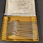 Set of 10 silver-plated dessert forks by François Frionnet.