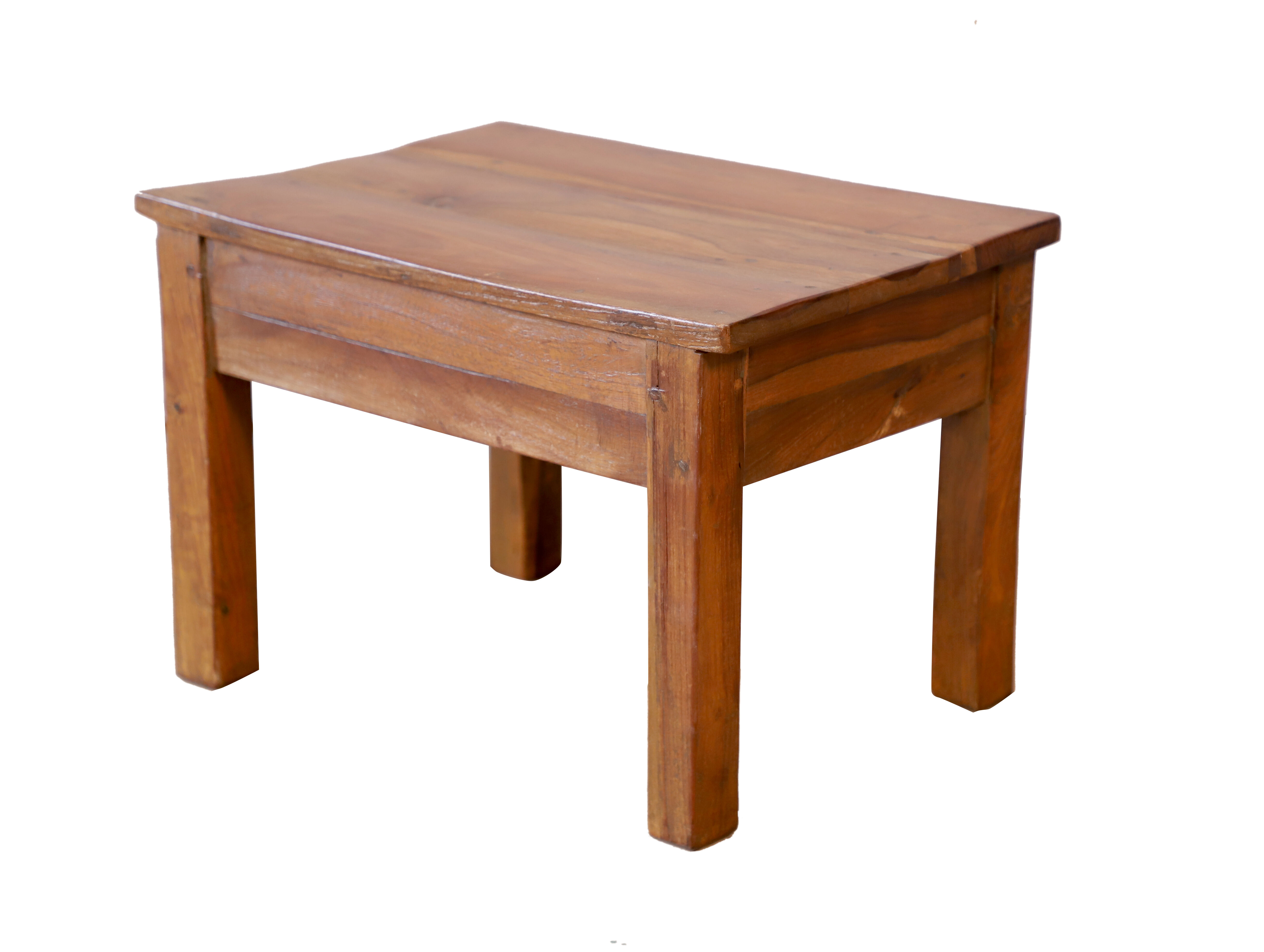 Bedside table - side table in natural burmese teak