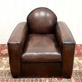 Leather club armchair