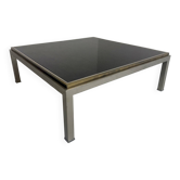 Large Flaminia coffee table designed by Willy Rizzo from the 1970s, metal and stone.