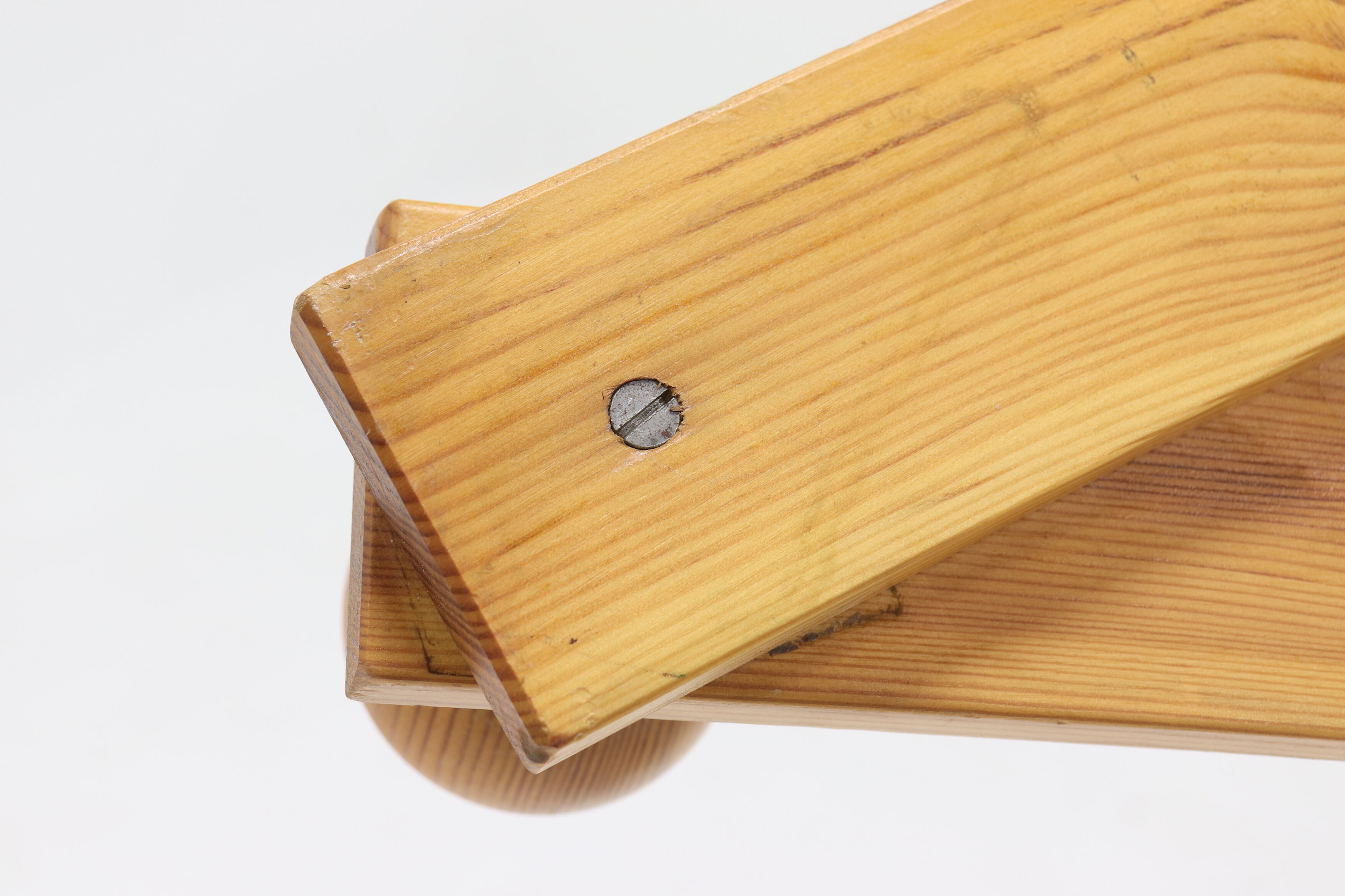 Scandinavian Solid Pine Wall Mounted Coat Rack 1970s