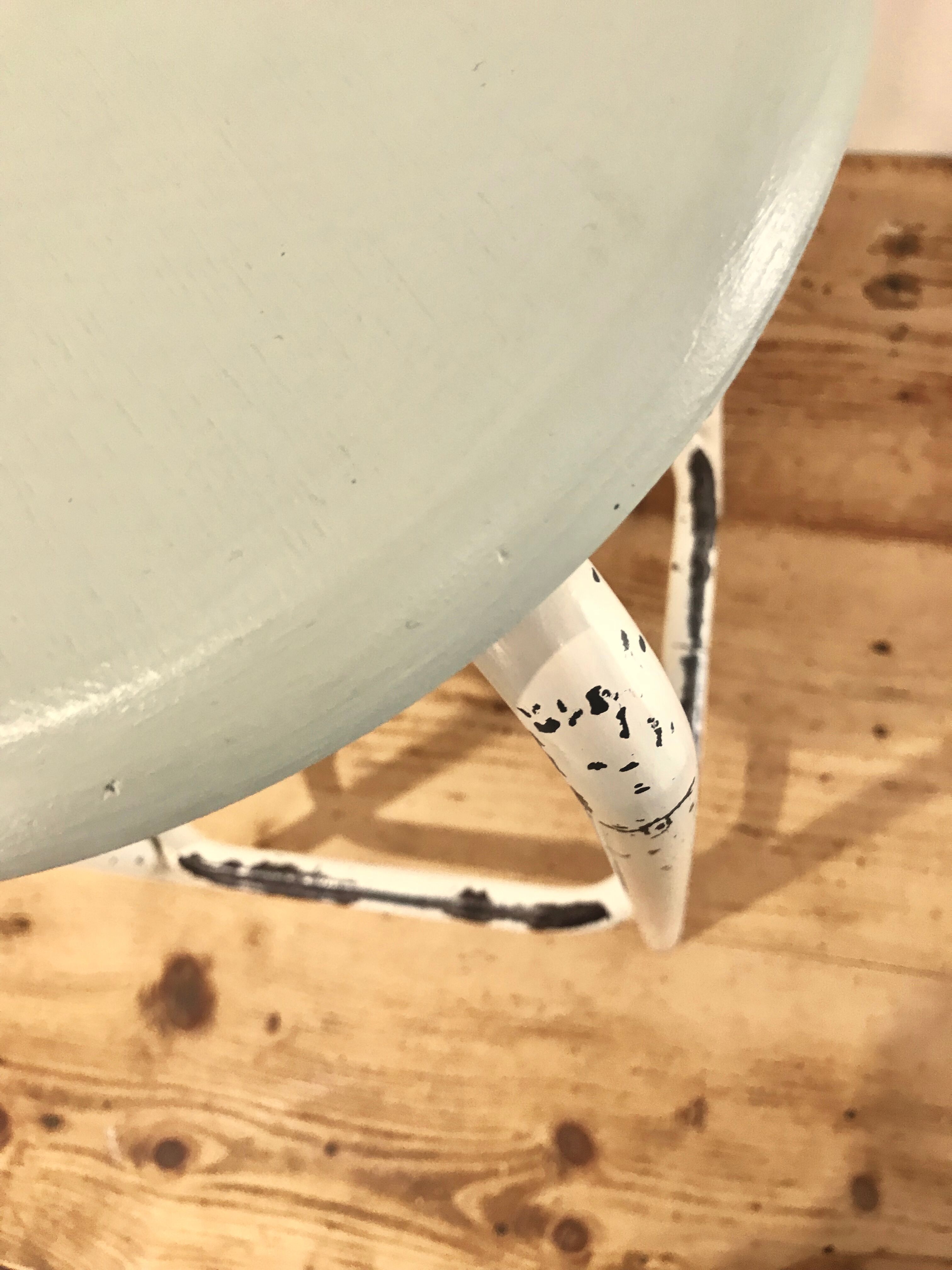 Vintage mint and white stool
