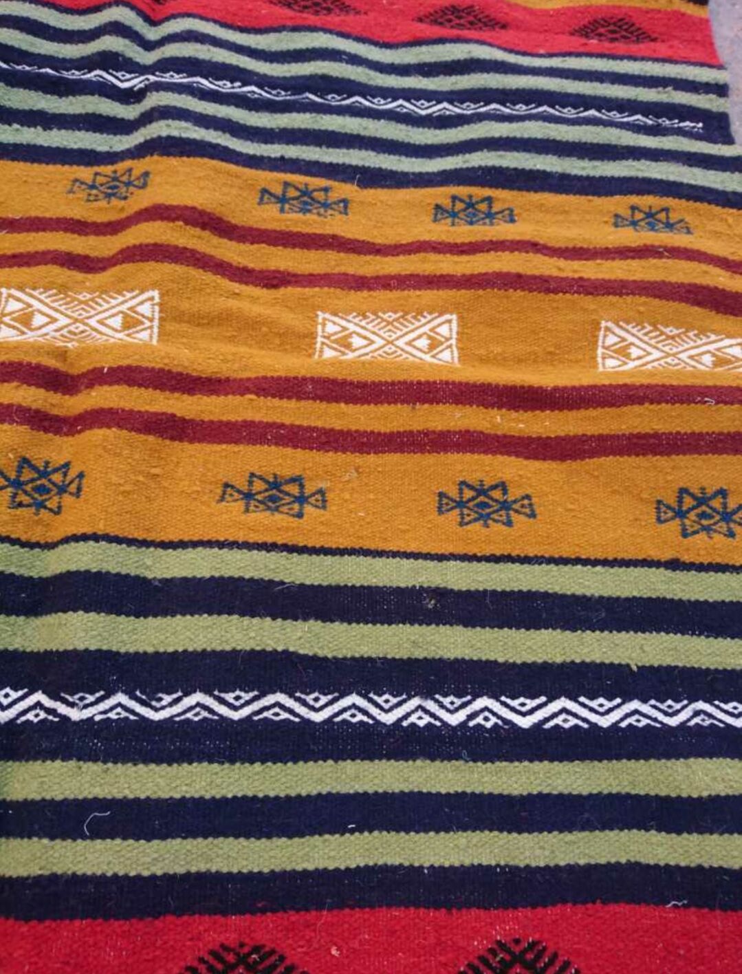 Carpet kilim multicolor wool handmade 195x115cm