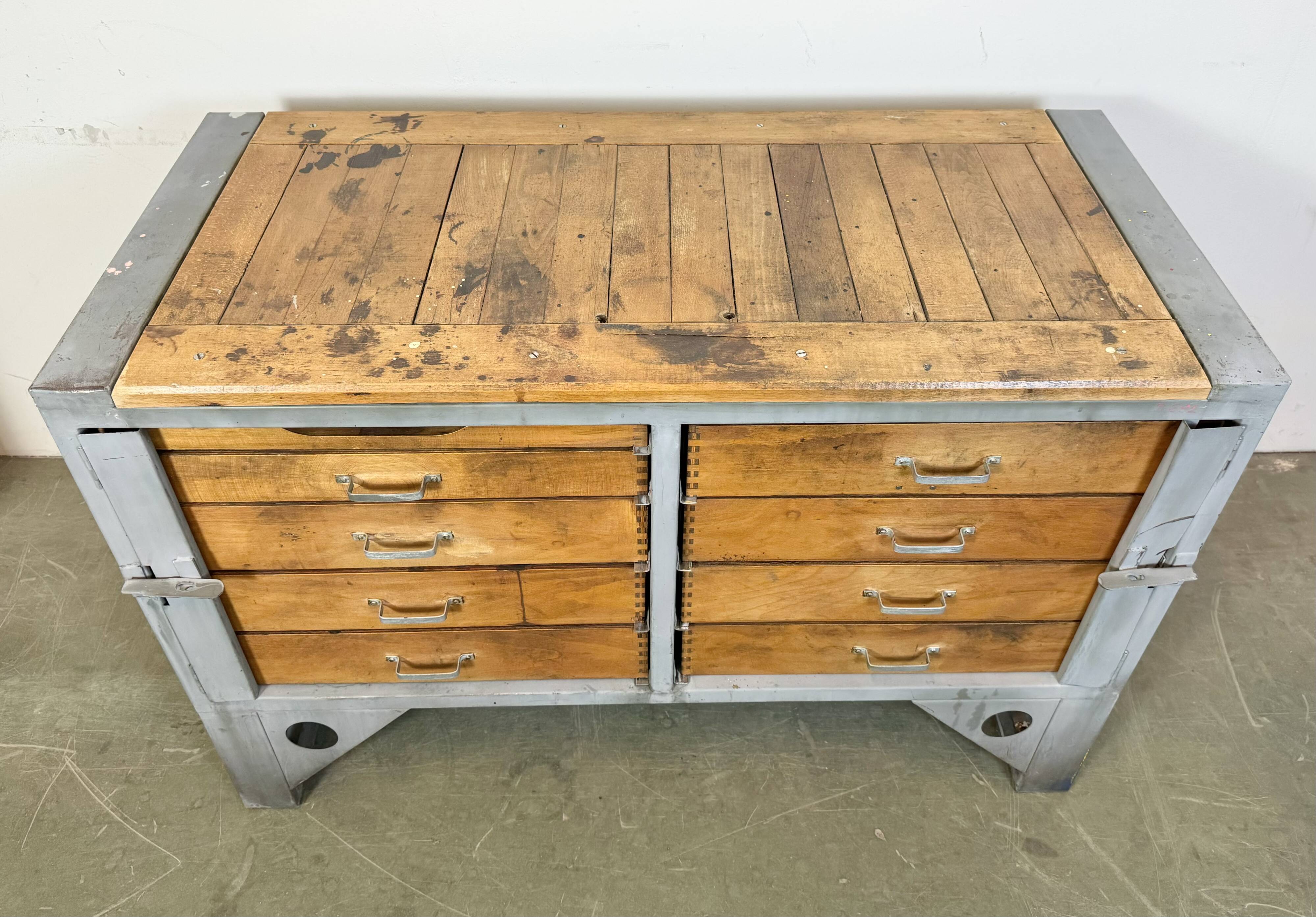 Vintage Grey Industrial Chest of Drawers, 1960s