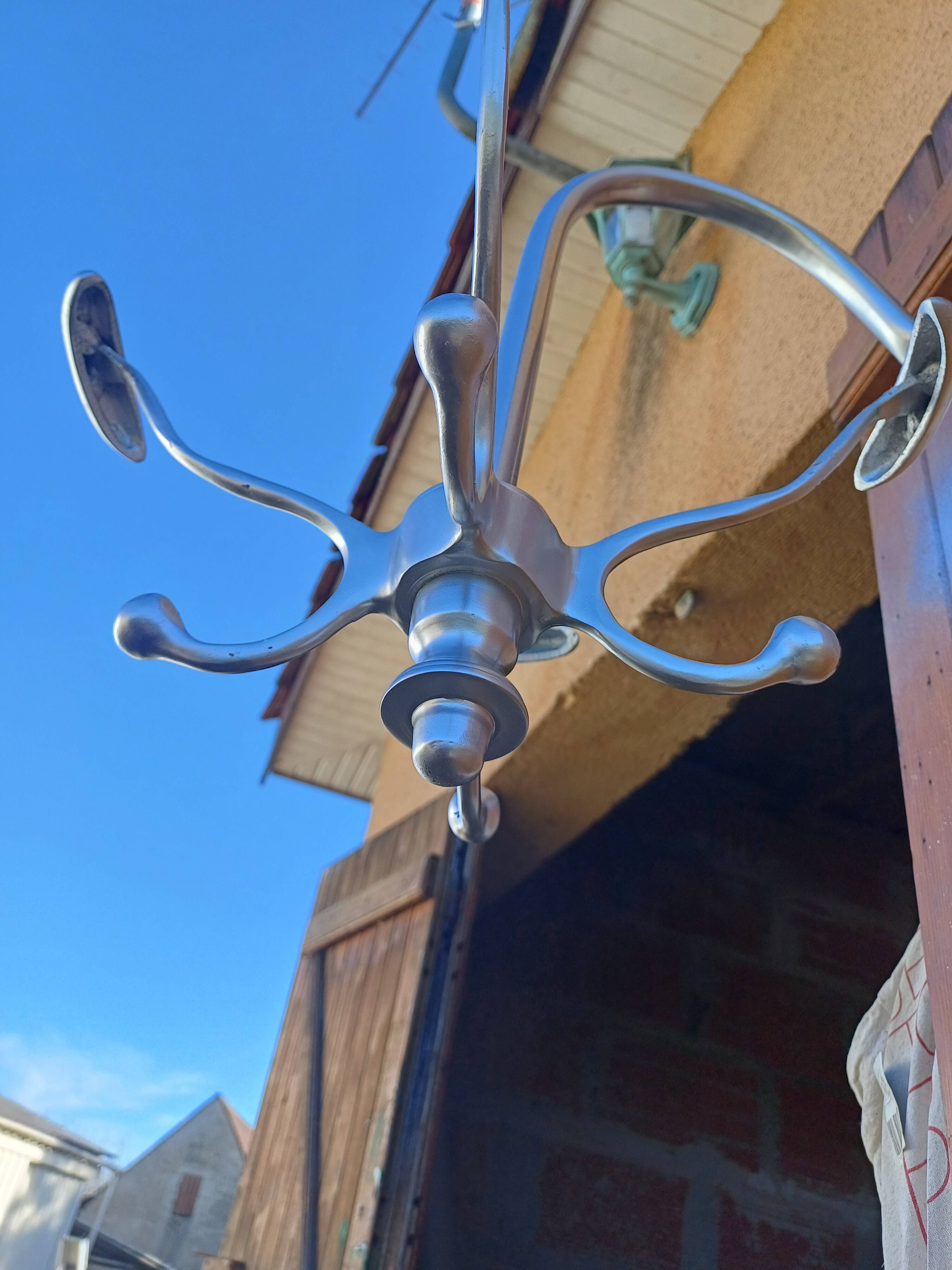 Chrome Metal Wall Coat Rack with Turnstile