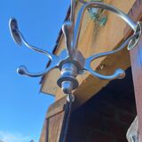 Chrome Metal Wall Coat Rack with Turnstile