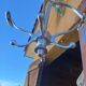 Chrome Metal Wall Coat Rack with Turnstile