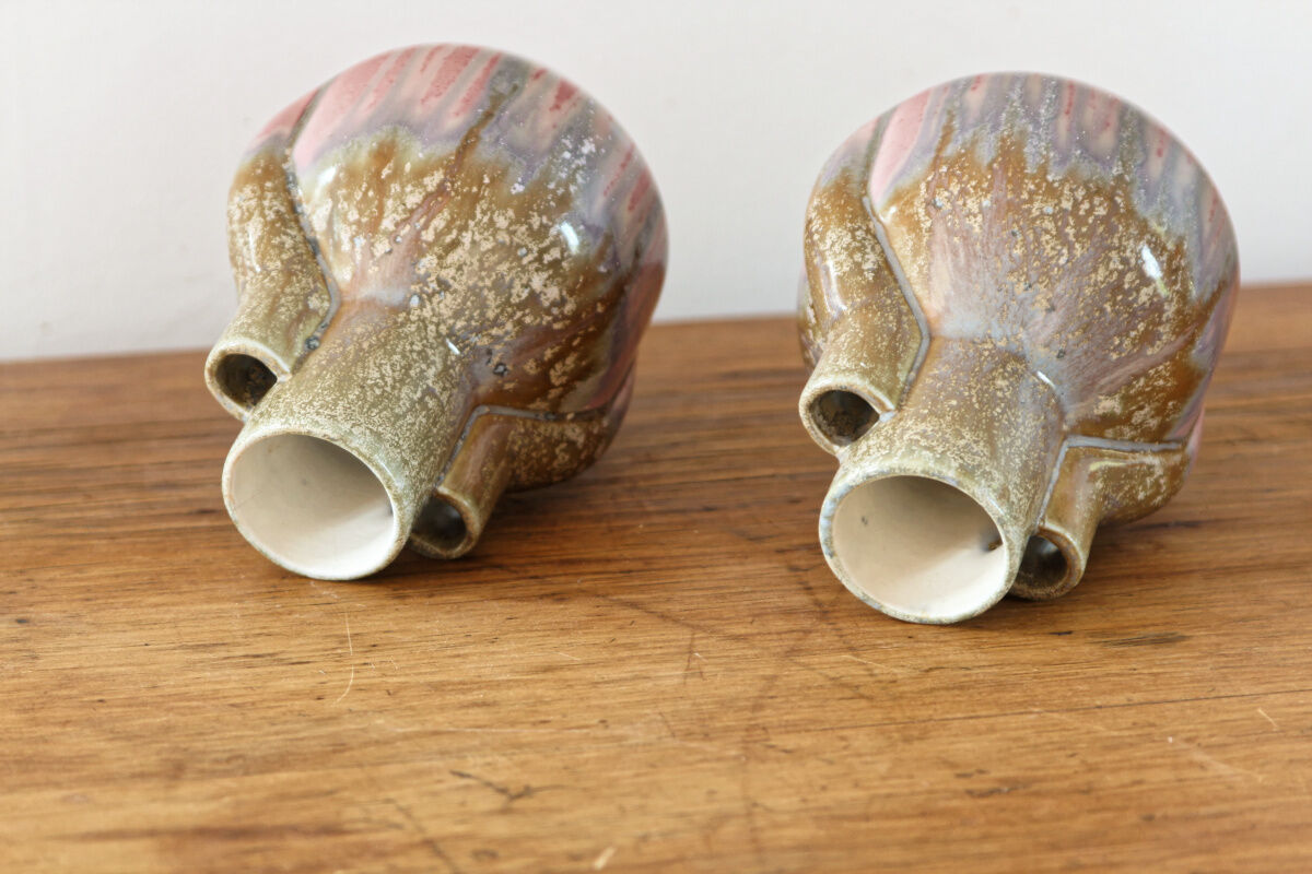 Pair of earthenware art deco vases