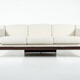 Oriolo canapé by Claudio Salocchi for Sormani in wood and white fabric.