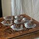 7 vintage shell-shaped bowls in Pyrex glass from France