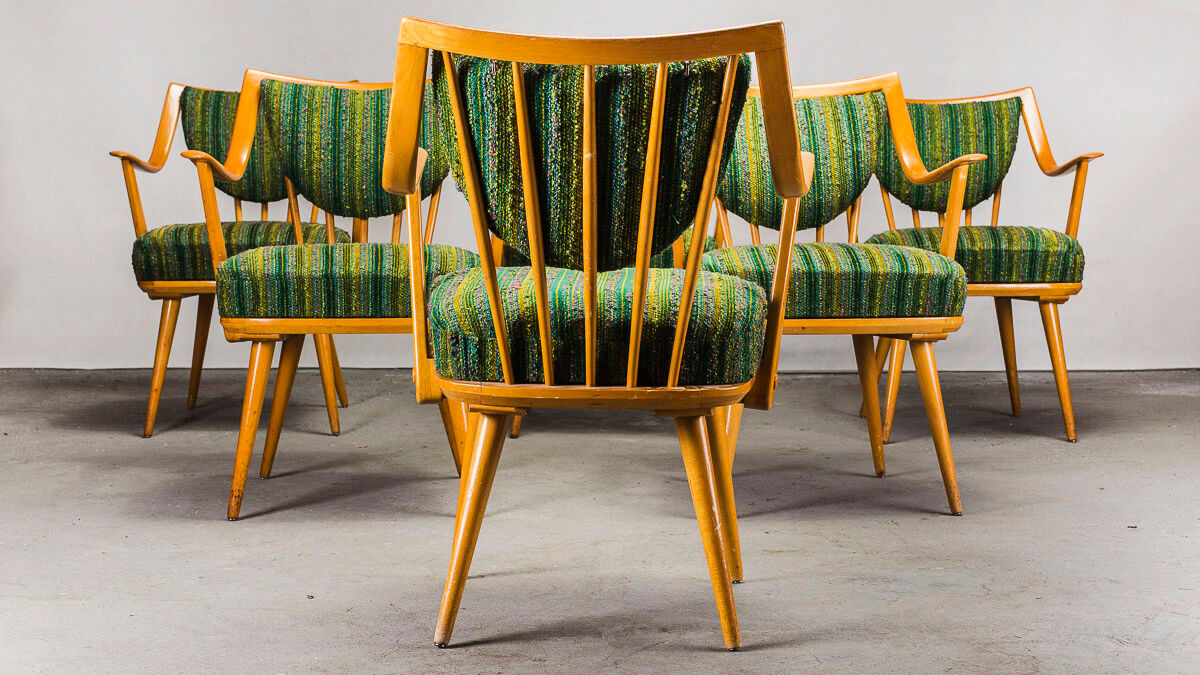 German Beech Armchairs from Casala, 1950s, set of 6