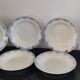 6 Saint Amand and Hamage white/blue earthenware soup plates