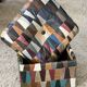 Pouf/chest or Ottoman “Harlequin” leather 1970